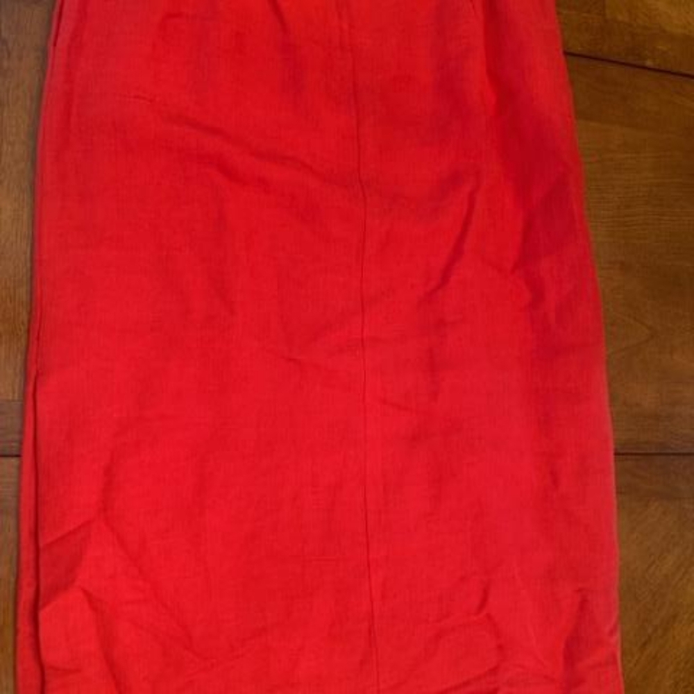 Red Linen Skirt